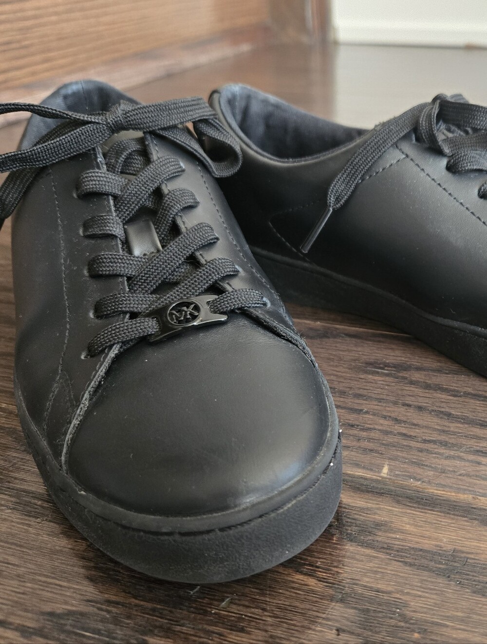 Michael Kors Black Leather Sneakers